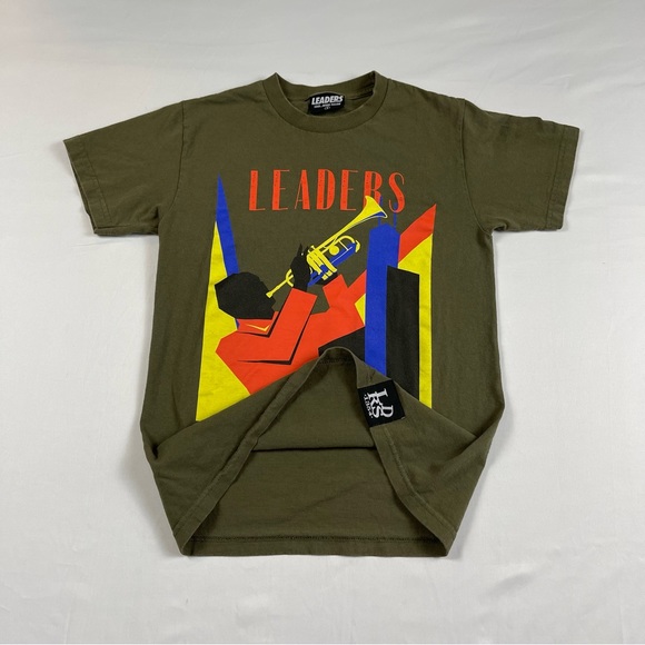 LEADERS 1354 CHICAGO LDRS "DECO" TEE SHIRT Green Made In USA Size:Small - Picture 2 of 16